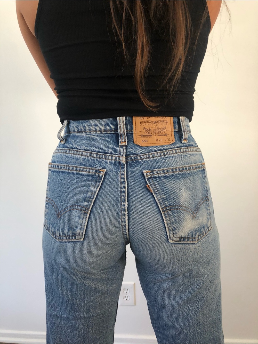 Levi's 550 High-Rise Light Blue Denim Jeans Size29 Orange Tag